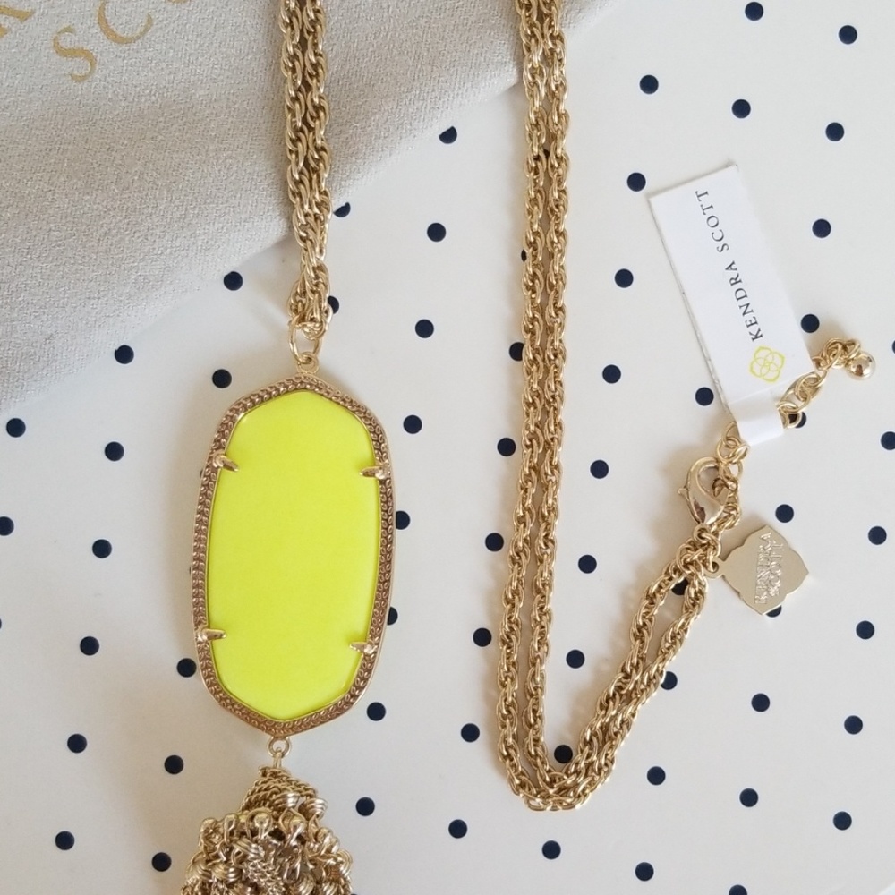 Kendra Scott Neon Yellow Rayne Necklace - Picture 3 of 4